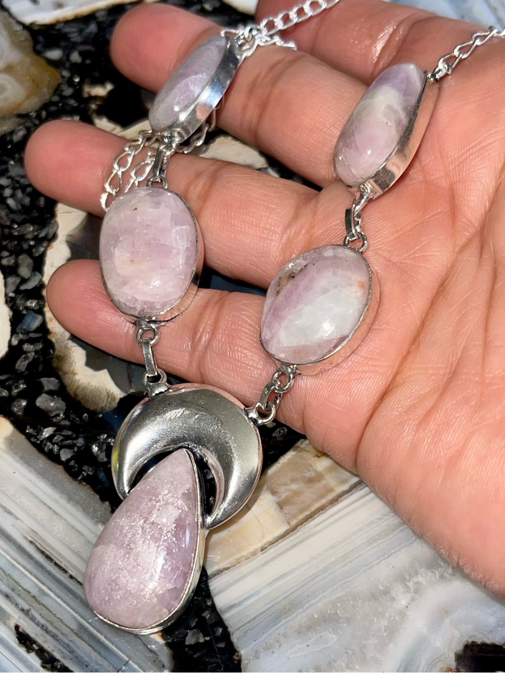 Beautiful Light Color Kunzite Necklace